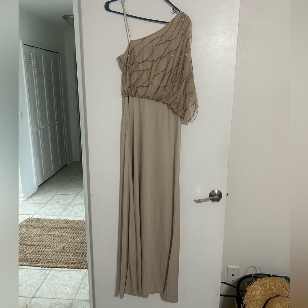 Adrianna Papell gown one shoulder